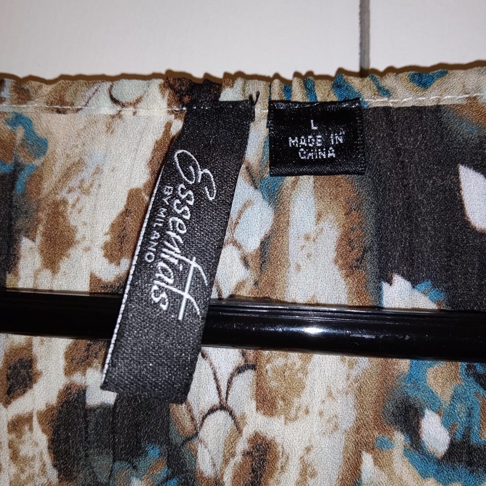 Blouse With Tied Front By Essentials By Milano - image 3